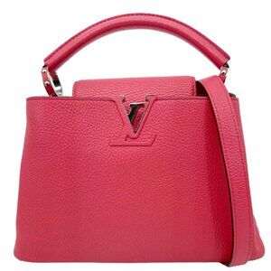 Louis Vuitton  Capucines BB Taurillon Leather Satchel Bag Fuchsia